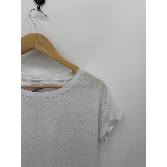 Prana Hemp Blend Burn Out Tee Women Small White Cap Sleeve Lightweight Casual - Picture 3 of 7